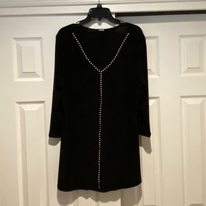 Long Blouse jersey material tunic with silver stud detail